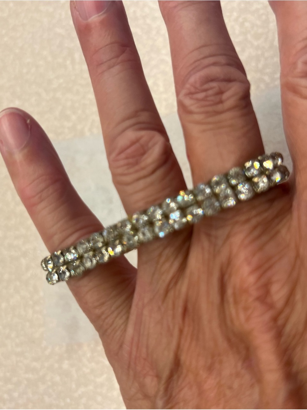 Classic Silver-Tone Crystal Tennis Bracelet - Clear Stones